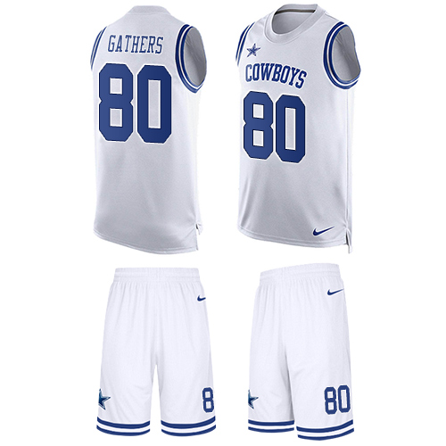 Men's Limited Rico Gathers Nike Jersey White - #80 Tank Top Suit NFL Dallas Cowboys